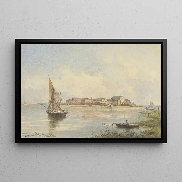View of the Lagoon in Venice - Franz Alt — framed artwork on a wall