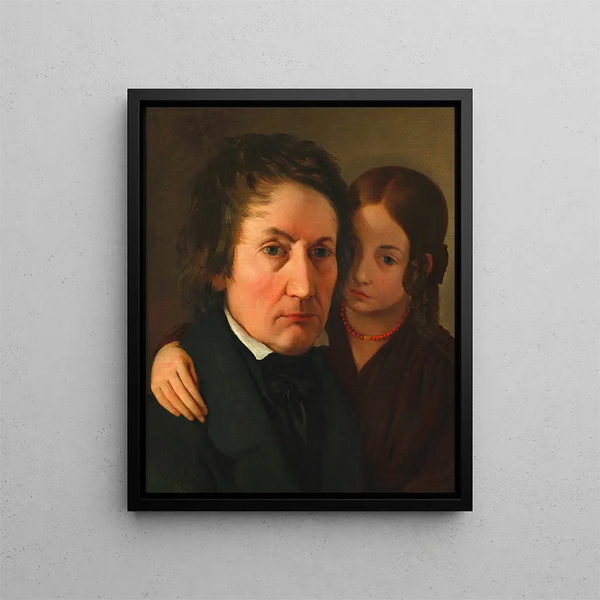 Jakob Alt and his daughter Luise - Franz Alt — framed artwork on a wall