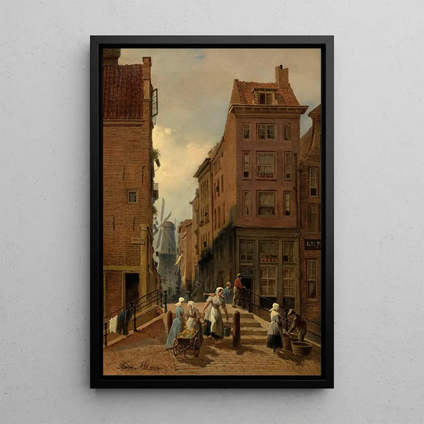 Rue à Amsterdam - Franz Alt — framed artwork on a wall