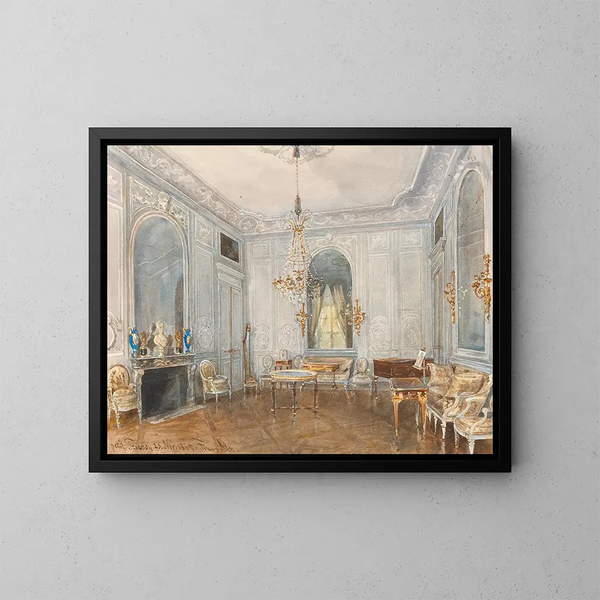 La salle à manger du Petit Trianon à Versailles - Franz Alt — framed artwork on a wall