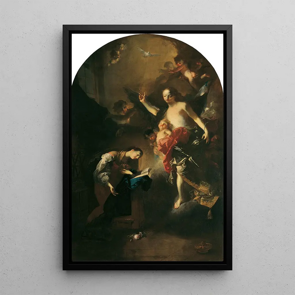 Annunciation to Mary - Franz Anton Maulbertsch — framed artwork on a wall