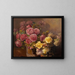 Roses rouges et jaunes - Franz Arthur Bischoff — framed artwork on a wall