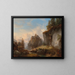 a mountain landscape with a chapel and an oratory - Franz Barbarini — framed artwork on a wall