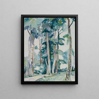 Forest Festival Painting - Franz Blum — framed artwork on a wall