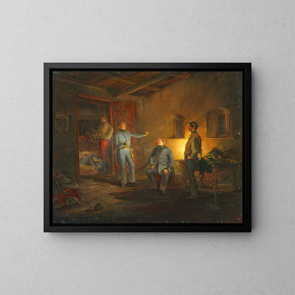 La dernière nuit de Kopal avec le colonel Schlechta dans une ferme italienne - Franz Brudermann — framed artwork on a wall