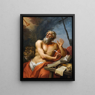 Saint Jerome - Franz Christoph Janneck — framed artwork on a wall