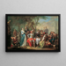 Outdoor entertainment painting with wine and singing - Franz Christoph Janneck — framed artwork on a wall