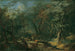Landscape painting with felled tree and hunters - Franz Christoph Janneck — artwork view