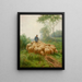 Berger with flock - Franz De Beul — framed artwork on a wall