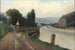Landscape with a River Scene and the Girl with Geese - Franz Demel — artwork view