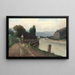 Landscape with a River Scene and the Girl with Geese - Franz Demel — framed artwork on a wall