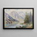 Mountain Lake Painting - Franz Demel — framed artwork on a wall