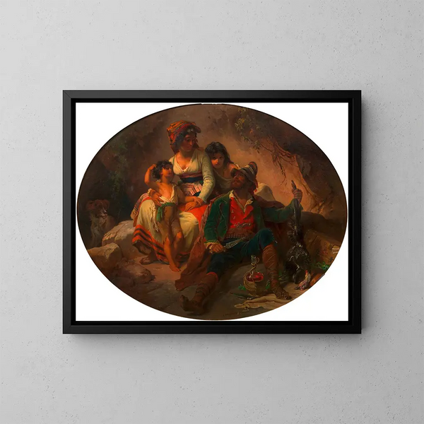 Family Roman in Red - Franz Dobiaschofsky — framed artwork on a wall