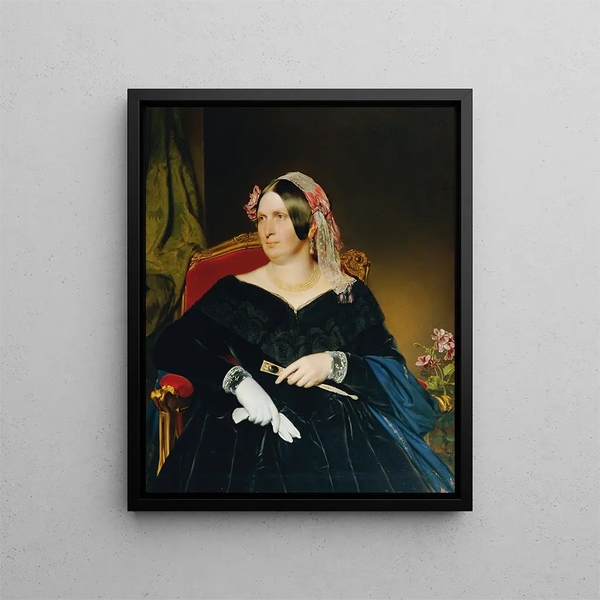Lady in an Armchair - Franz Eybl — framed artwork on a wall
