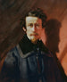 Self-portrait on a red background - Franz Eybl — artwork view