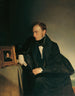 The painter Franz Wipplinger looking at the miniature portrait of his deceased sister - Franz Eybl — artwork view