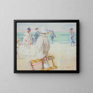 Promeneurs sur la digue - Franz Gailliard — framed artwork on a wall