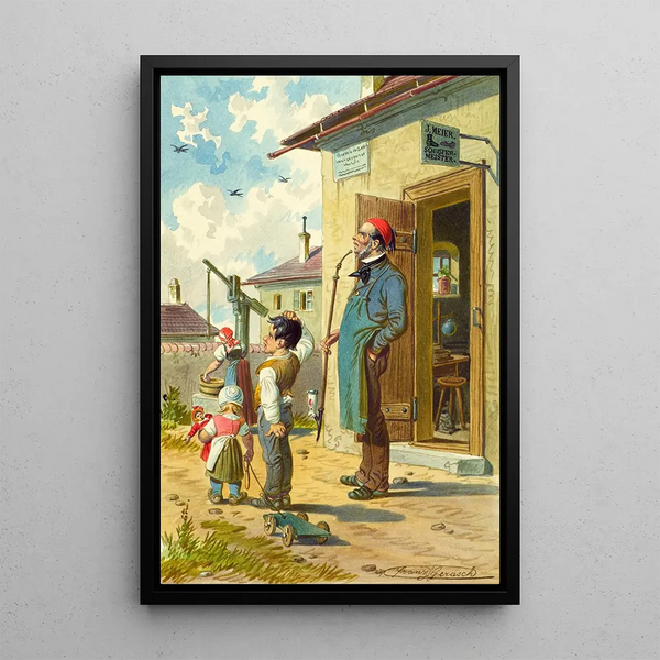 The Master Shoemaker - Franz Gerasch — framed artwork on a wall