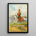Soldier on horseback 5 - Franz Gerasch — framed artwork on a wall