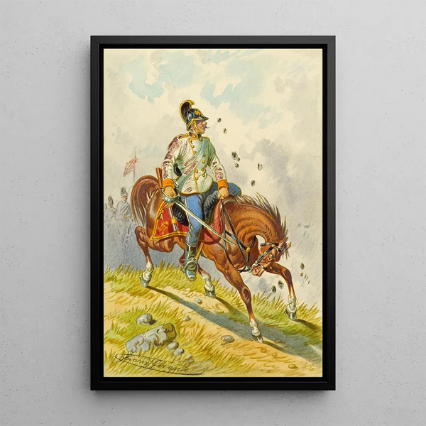 Soldat à cheval 6 - Franz Gerasch — framed artwork on a wall