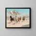 a trotting race on Lake Eibsee with the Zugspitze in the background - Franz Hienl-Merre — framed artwork on a wall