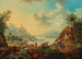 River landscape painting with peasants - Franz Hochecker — artwork view