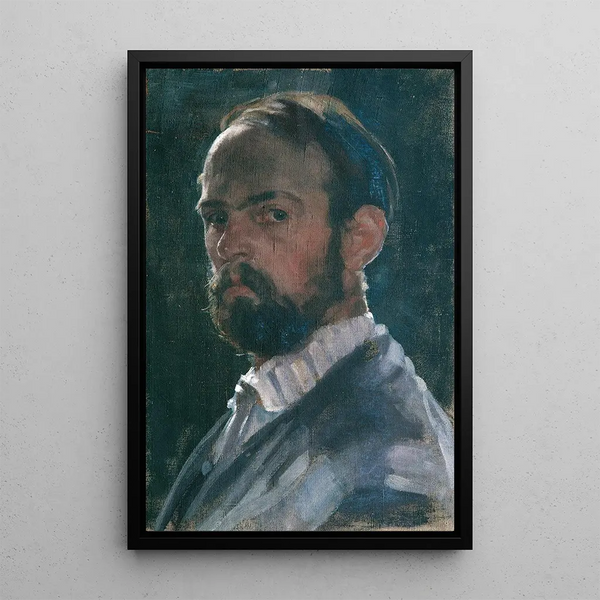 Self-portrait - Franz Hofer — framed artwork on a wall