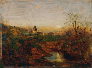 Twilight in a Marshland Landscape - Franz Hoffmann von Fallersleben — artwork view