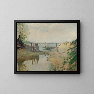 On the Danube near Greifenstein - Franz Horst — framed artwork on a wall