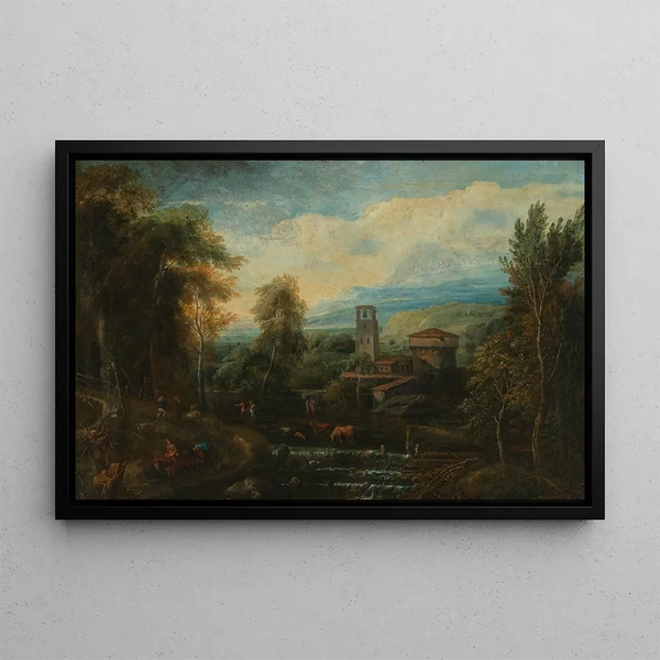 Italian landscape painting - Franz Joachim Beich — framed artwork on a wall