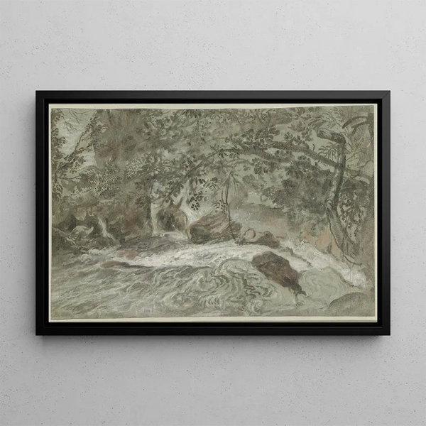 Rapides avec branches surplombantes verso - Franz Joachim Beich — framed artwork on a wall