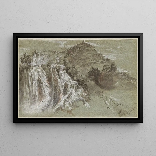 Les Chutes d'eau à Tivoli recto - Franz Joachim Beich — framed artwork on a wall