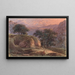 Voyageur dans un paysage montagneux au coucher du soleil - Franz Kobell — framed artwork on a wall