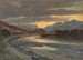 Evening Atmosphere in Salzburg from the Salzach bank near Bergheim - Franz Kulstrunk — artwork view