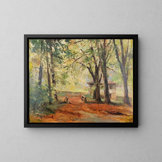 Autumn Forest Glade - Franz Kulstrunk — framed artwork on a wall