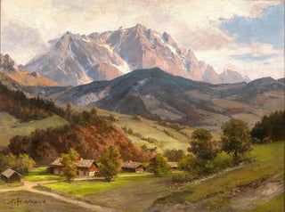 Hochkönig painting from the alpine village - Franz Kulstrunk — artwork view