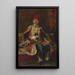 Noble Turkish sitting painting in a tapestry-lined interior - Franz Leo Ruben — framed artwork on a wall
