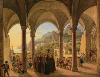 View of Amalfi from the Cathedral Porch - Franz Ludwig Catel — artwork view