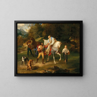 Rodolphe de Habsbourg et le prêtre - Franz Ludwig Catel — framed artwork on a wall