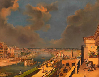Construction of the Ferdinand Bridge over the Danube Canal - Franz Maleck von Werthenfels — artwork view