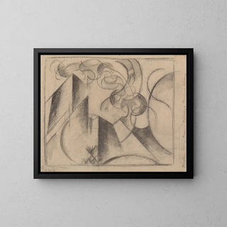 Abstract Drawing Painting - Franz Marc — framed artwork on a wall