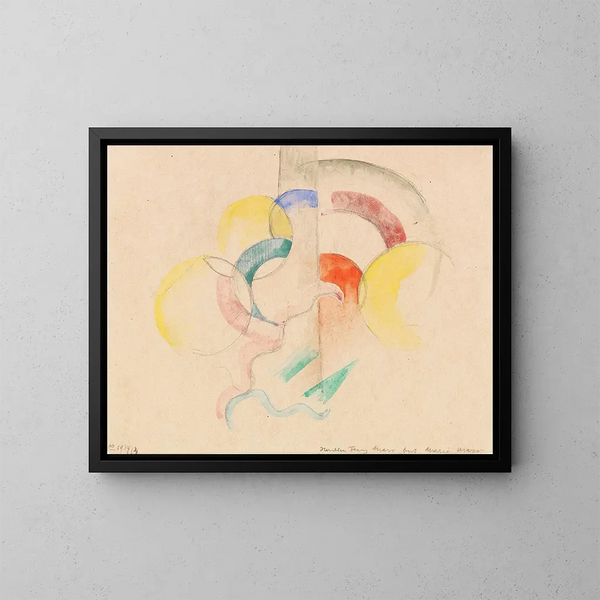 Abstract watercolor painting I - Franz Marc — framed artwork on a wall
