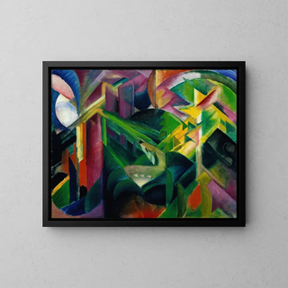 Deer in the Monastery Garden - Franz Marc — framed artwork on a wall