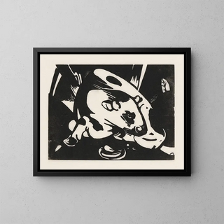 The Bull - Franz Marc — framed artwork on a wall
