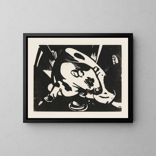 The Bull - Franz Marc — framed artwork on a wall