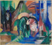 Three Horses by the Forest Water's Edge - Franz Marc — artwork view
