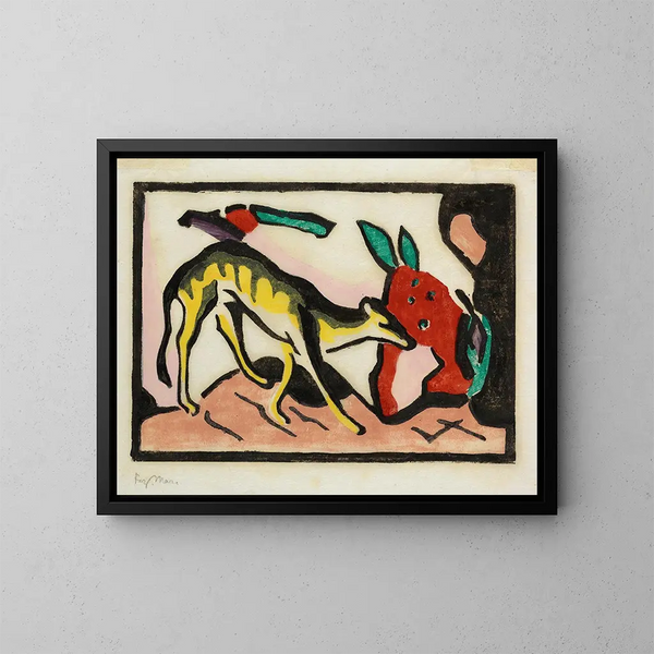 Fabulous Animal Painting - Franz Marc — framed artwork on a wall