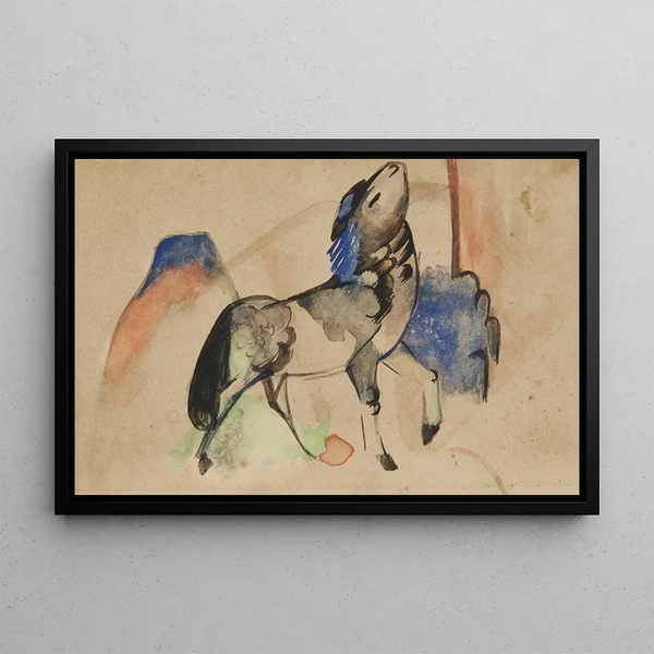 Petit animal fabuleux II - Franz Marc — framed artwork on a wall