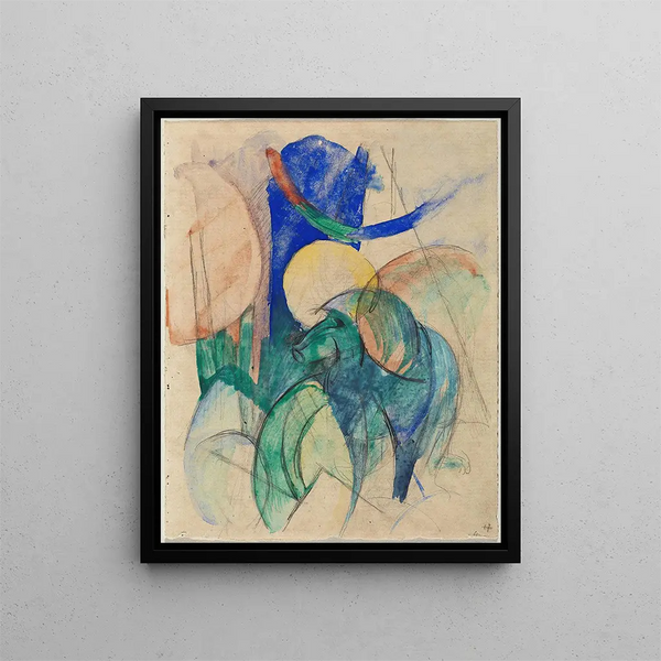 Mandrill - Franz Marc — framed artwork on a wall