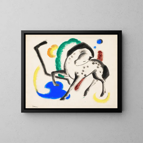 Horse - Franz Marc — framed artwork on a wall